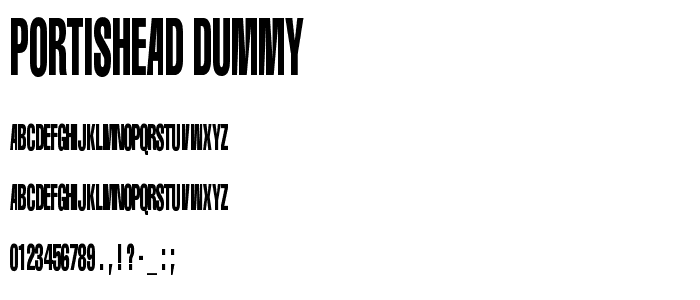 Portishead Dummy font